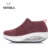 Minika Women Slimming Shoes Fly Wire Air Slip-on Sneakers 2019 New Wedge Height Increasing Female Toning Swing Shoes