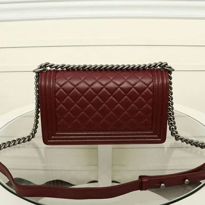silver chain Mulheres de alta qualidade bolsas de couro Икра luxo дизайнерские сумки от марки кросс-боди sacos кДж cadeia Le Menino pele de кордейру bols - Цвет: silver chain