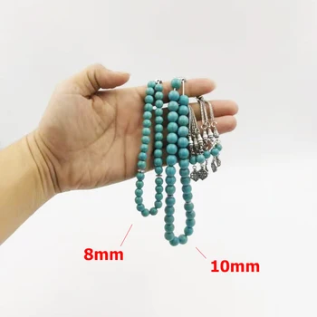 Tasbih Blue Turquois stone misbaha muslim bracelet arabic wholesale gifts accessoires on hand Hot selling