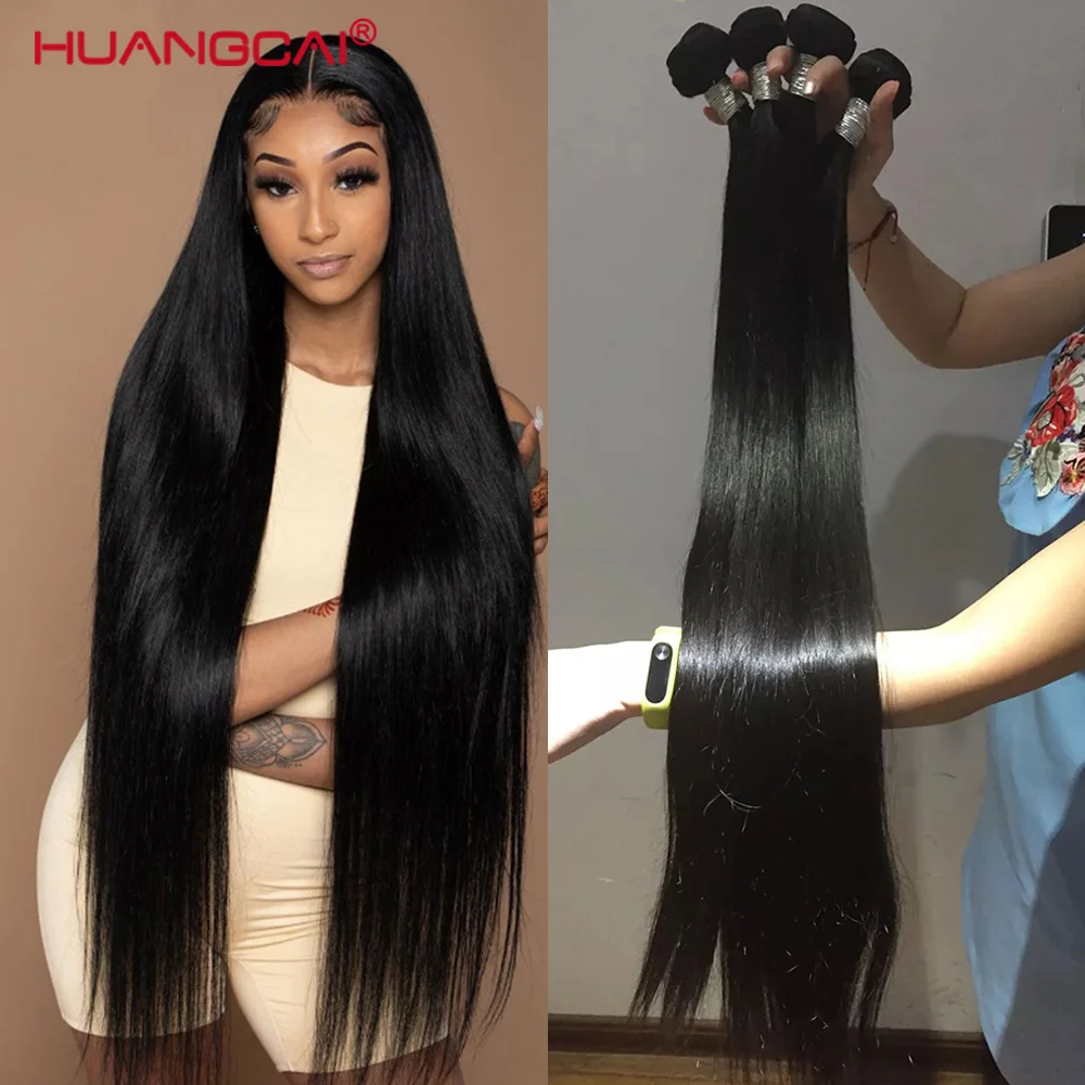 

Premium 40 Inch Human Hair Bundles - #1B Bone Straight Bundles | Remy Brazilian Hair | 30 Inch Bundles | Bone Straight Hair