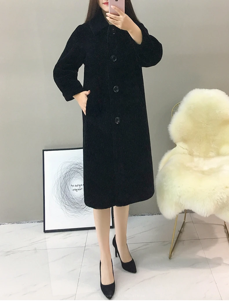 women's clothing winter outerwear coats new lambs wool fur coat particles 1023