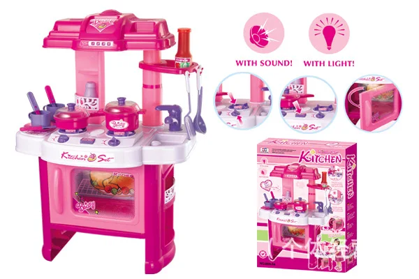 Kitchen Storage Box Kitchenware Tableware Toys Children Play House Toys Baby Operation Platform Set 0.92