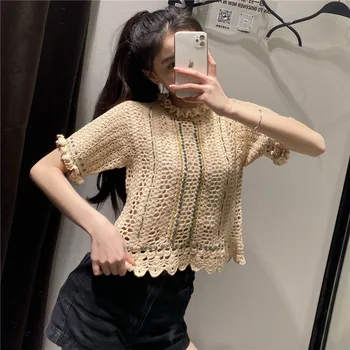 

2020 New Summer Pullovers Sweaters Women Short-Sleeved Wild Fashion Women's Clothing Casual Knit Tops Female