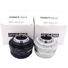 Lente para celular 25 мм F1.8 Мини CCTV C крепление широкоугольный объектив для Sony Nikon Canon DSLR lentille для низкой освещенности среды
