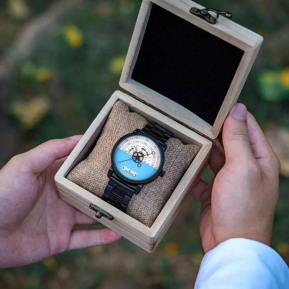 BOBO BIRD-reloj mecánico automático para hombre, nuevo accesorio de pulsera de madera con Logo personalizado, creativo, con caja de regalo, 2021 - Imagen 5