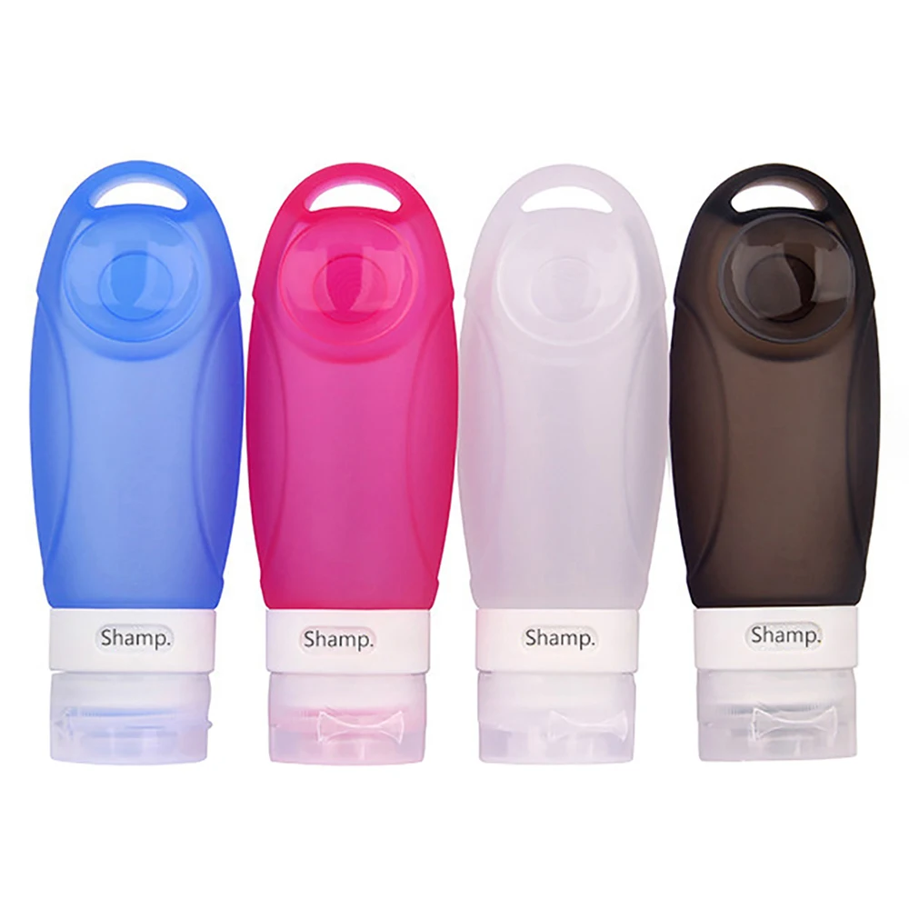 

1PC 89ml Refillable Bottles Travel Containers Portable Soft Silicone Containers Travel Bottles Squeezable With Suction Cup