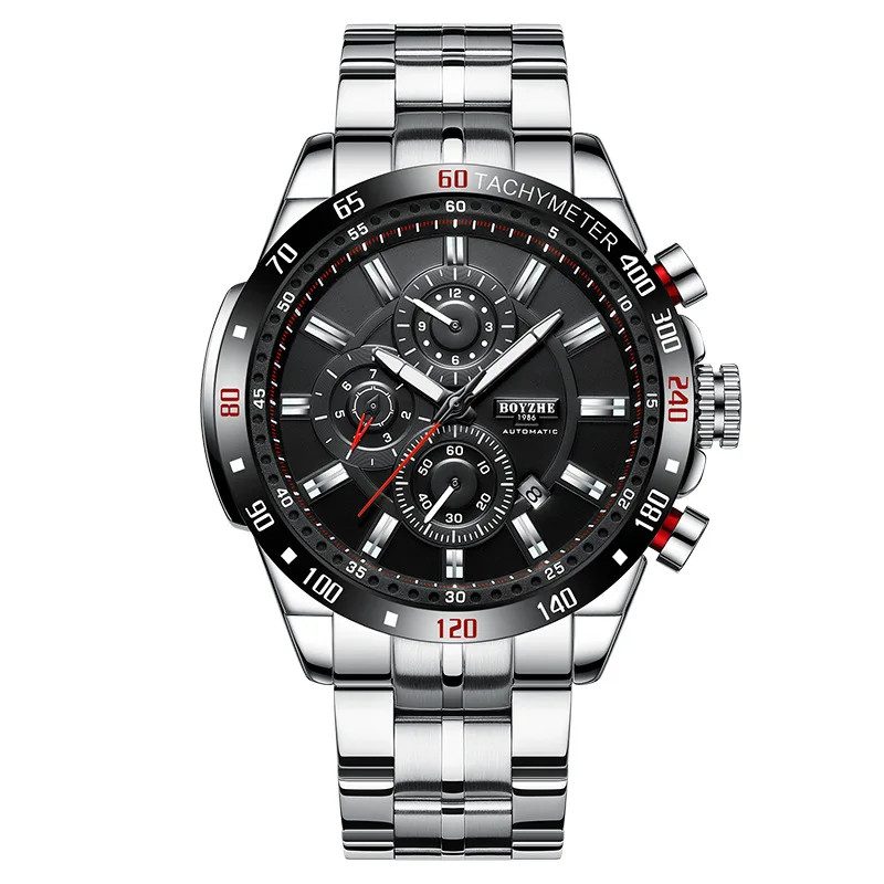 

2019 New Fashion Automatic Mechanical Watch Men's New Watch Male Multi-function Waterproof Clock 316 Steel Strap Relojes Luxury