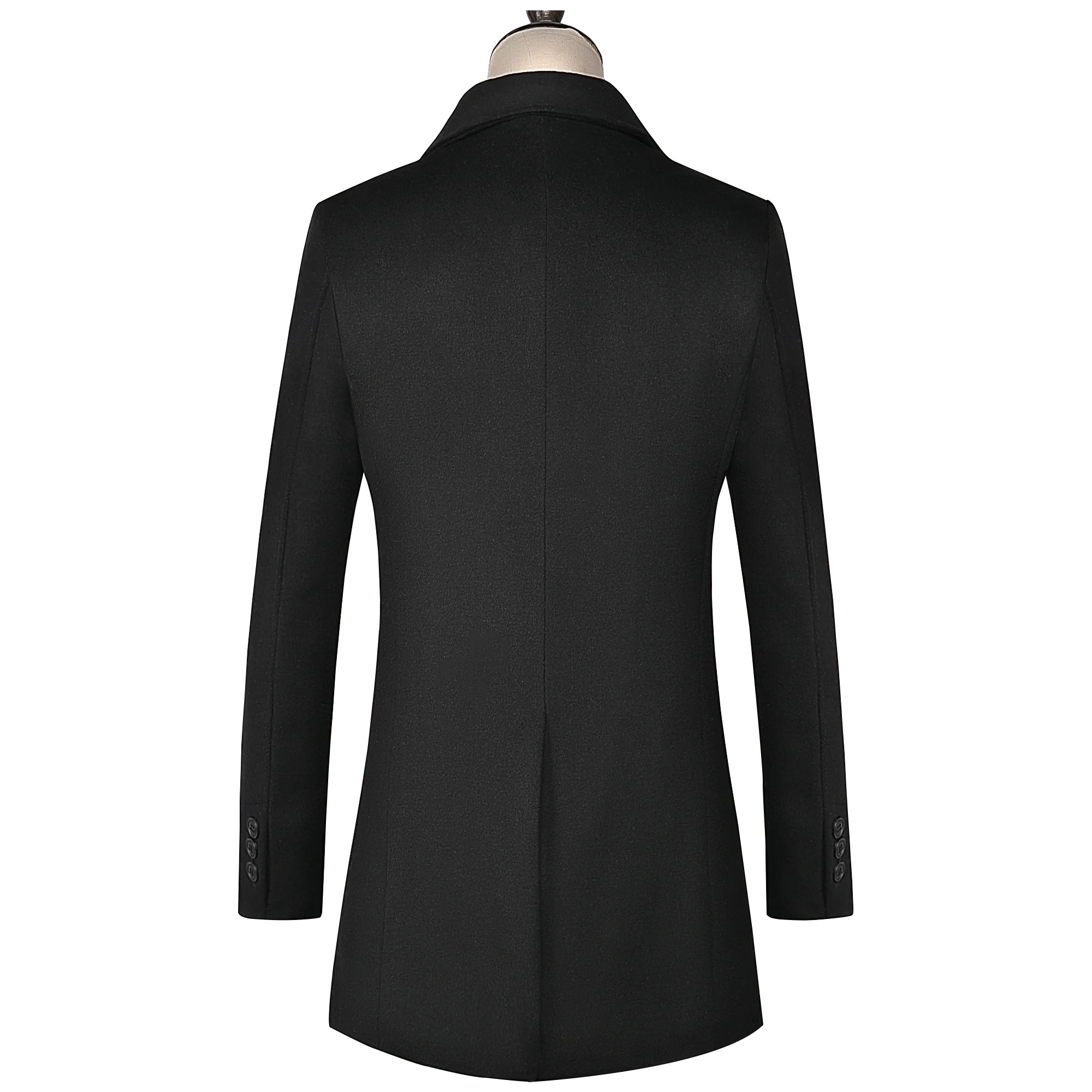 Зимнее кашемировое шерстяное мужское пальто, длинный пиджак, однобортный костюм с большим лацканом, серый, черный, красный, мужское зимнее пальто
