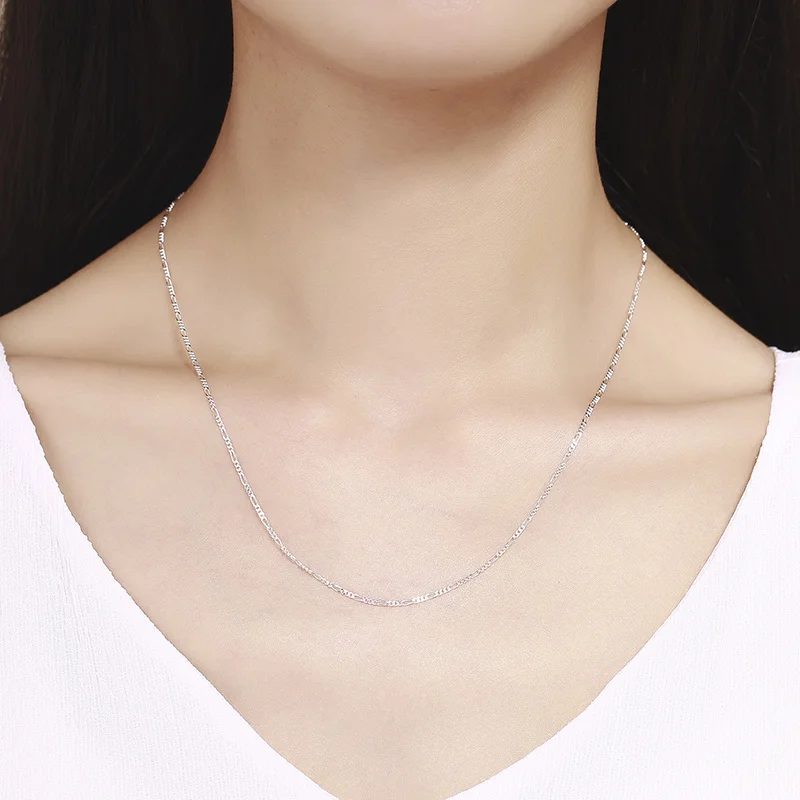 35-80cm 925 Sterling Silver Slim Figaro 