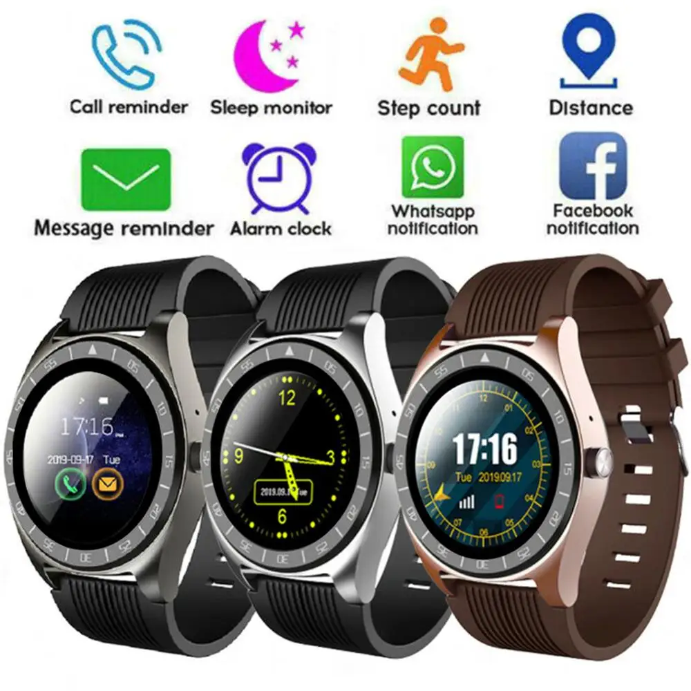 Мужские умные часы V5 Bluetooth с камерой Facebook Whatsapp Twitter спортивный трекер