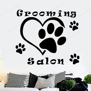 

Grooming Salon Wall Decal Vet Shop Decor Dog Grooming Vinyl wall Sticker Pet Shop window removable wall art mural HJ754