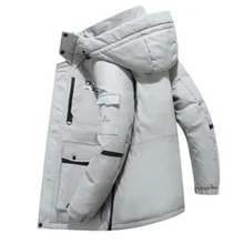 Высококачественный мужской пуховик, сохраняющий тепло, Мужская зимняя толстая зимняя парка, пальто, камуфляжная, белая, черная, на утином пуху, новая мода