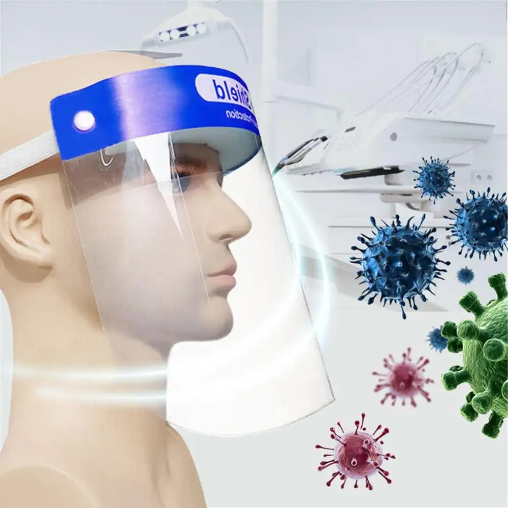 1Pcs PC Safety Protective Cover Head-mounted Face Shield Clear Screen