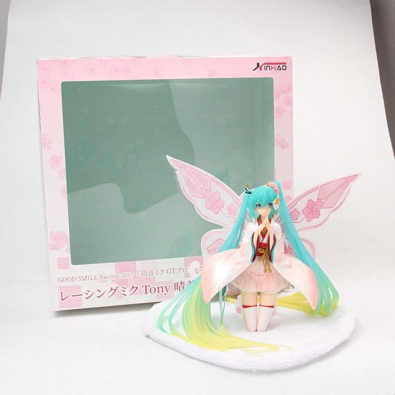 Розовый Вокалоид Hatsune Miku Sakura Figma 014 Figma 394 Sakura Hatsune ПХВ Мику фигурка Коллекционная модель детские игрушки кукла - Цвет: 18cm miku tony box