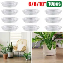 

10pcs garden flower pot mat plant saucer drip tray round pot base transparent snack container indoor outdoor garden