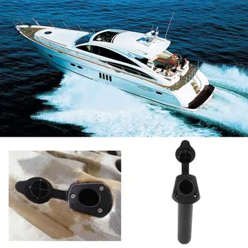 

Flush Mount Fishing Rod Holder Bracket with Cap Cover for Kayak Canoe Fish Boats ABS Plastic Boat Rod Holder
