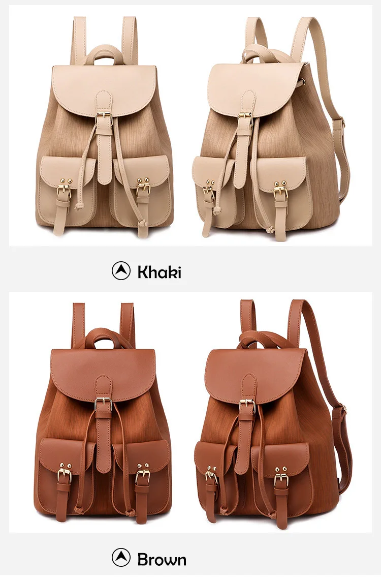 Brown Black Women Backpack Soft Leather School Bag For Teen Girls Casual Travel Bagpack 2019 New Fashion Female Luxury Backpacks (14)