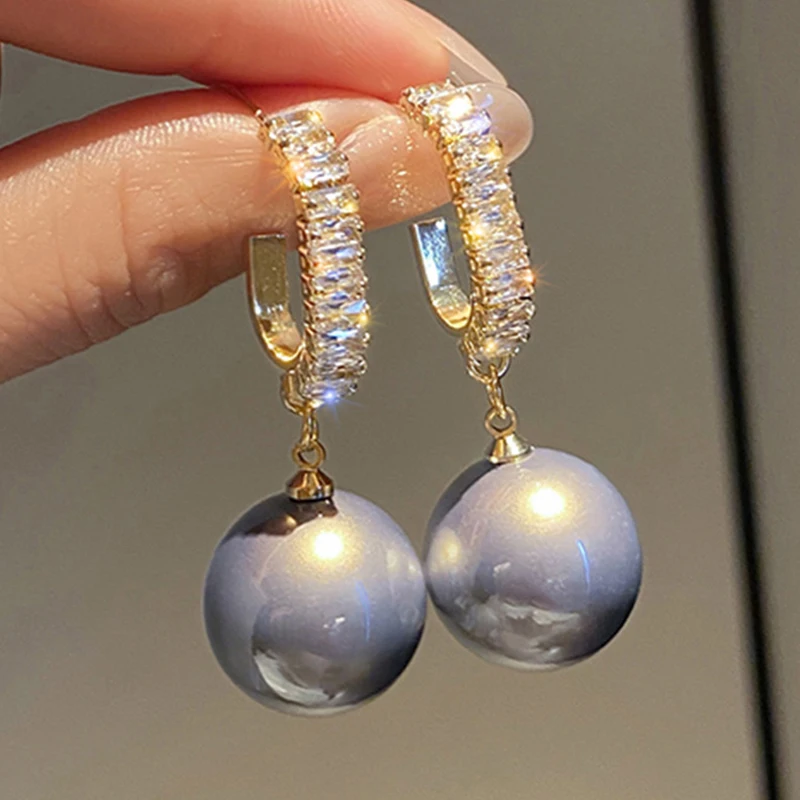 Neue Mode Koreanische Übergroßen Simulierte Perle Ohrringe für Frauen Böhmischen Runde Ball Elegante Hochzeit Ohrringe Schmuck Geschenke