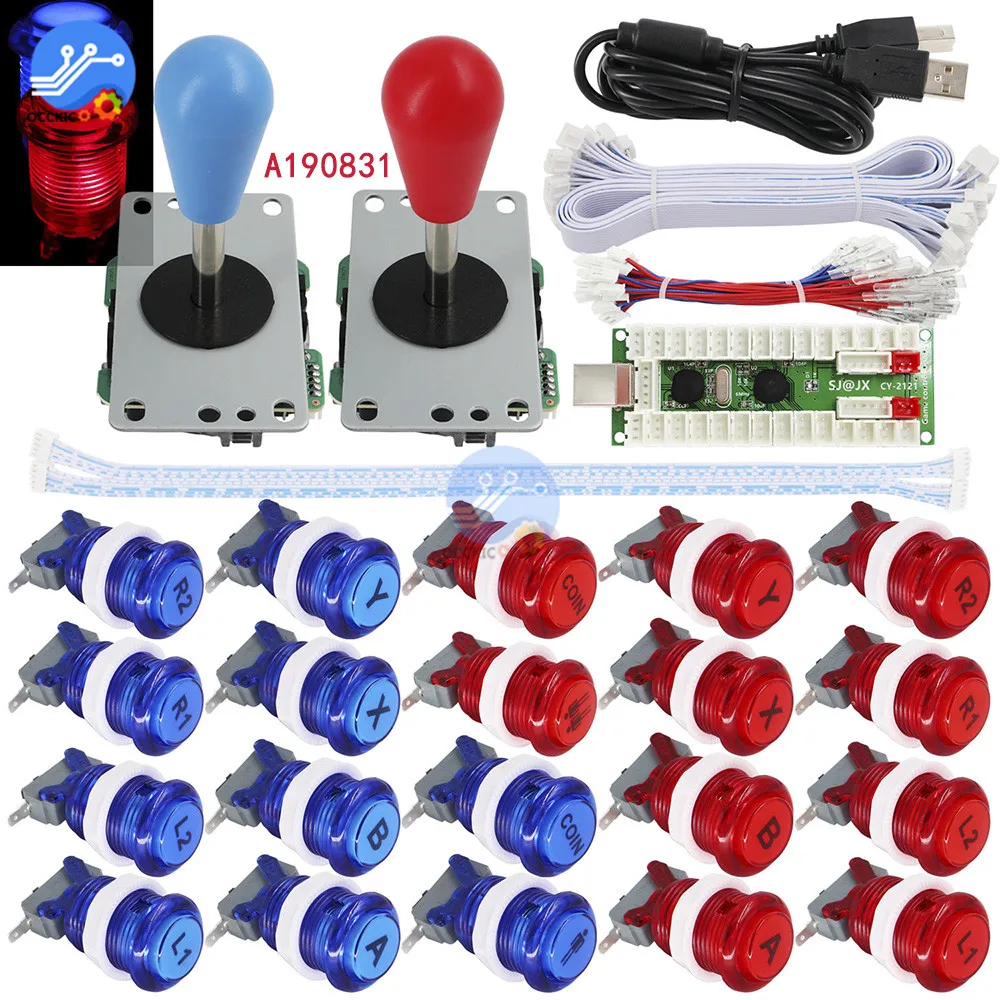 Аркадный джойстик, аксессуары, USB энкодер, ПК, джойстик и кнопка для MAME Fight Stick, контроллер, части для 2 плеера - Цвет: 5