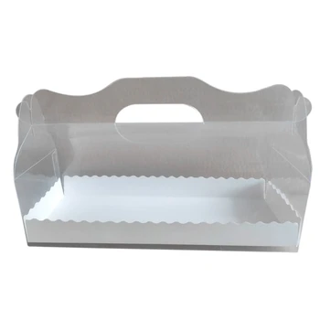 

10Pcs Portable Transparent Cupcake Box PET Cake Roll Packaging Box Baking Dessert Snack Rack Packaging Box