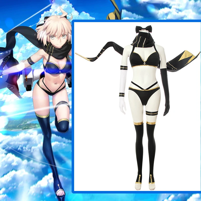 Игровой FGO Fate Grand Order Косплей костюмы Okita Souji Костюм Сексуальный купальник стринги
