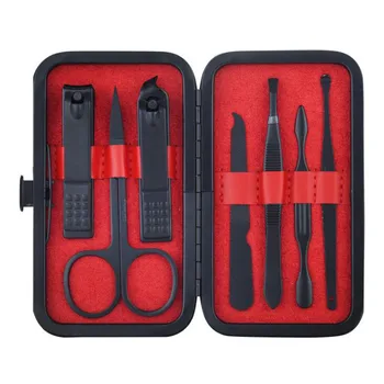 

Nail clipper set black 7 pcs/set nail clipper beauty nail tool manicure set