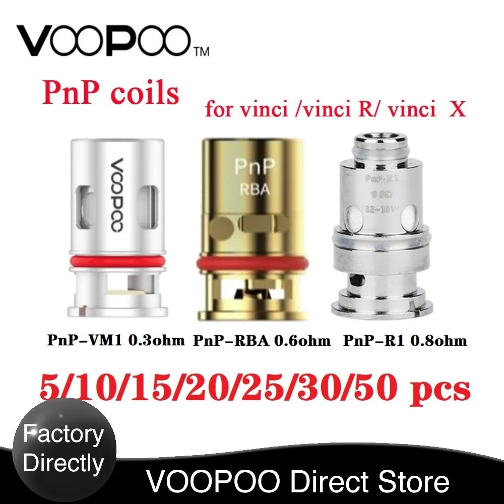 Оригинальные 5-50 шт.! Новые катушки VOOPOO PnP 0 3 Ом/0 8 Ом сетчатая катушка/0 6 катушка RBA