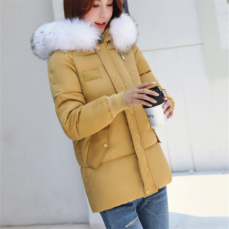 

Korean Women Winter Outwear Yellow bf Cotton Zipper Short Slim Short Parka Jacket Female Thick Warm Jacket Coat Ladies Mujer