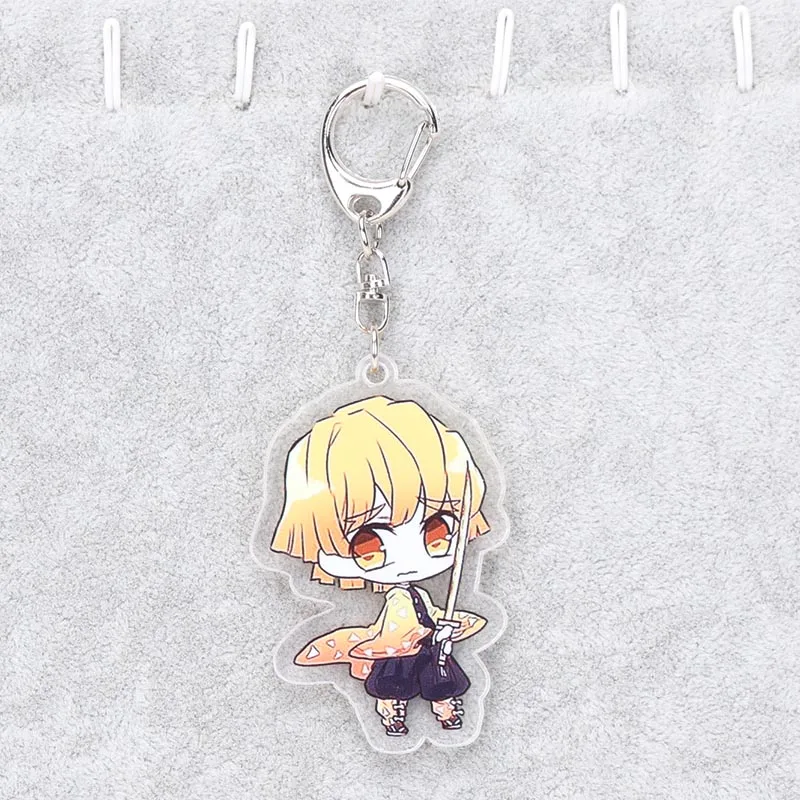 Брелок для ключей с демоном-истребителем Kimetsu no Yaiba Tanjirou Nezuko Kamado Agatsuma Zenitsu, акриловый брелок для ключей, рождественские подарки - Цвет: 8