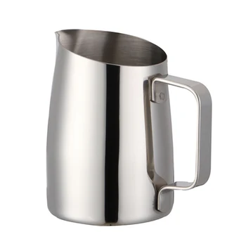 

400Ml Stainless Steel Pull Coffee Cup Milk Foam Pot Cup Sharp-Nosed Diagonal Coffee Milk Cup Suitable for Barista Cappuccino Cap