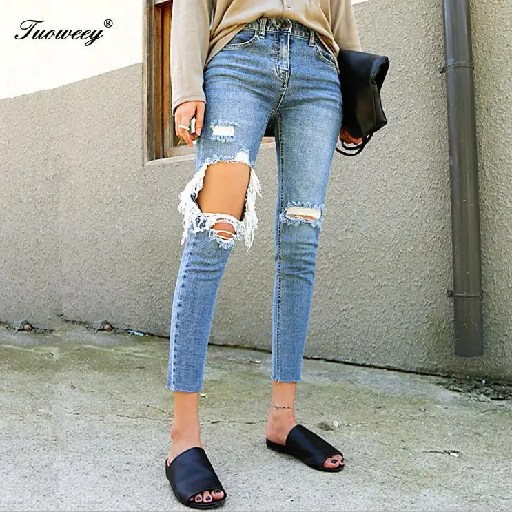 Cotton Female Ankle Jeans Sexy Brand 