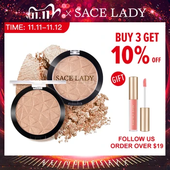 

SACE LADY Highlighter Powder Glitter Palette Makeup Glow Face Shimmer Illuminator Make Up Highlight Pallete Cosmetics Wholesale