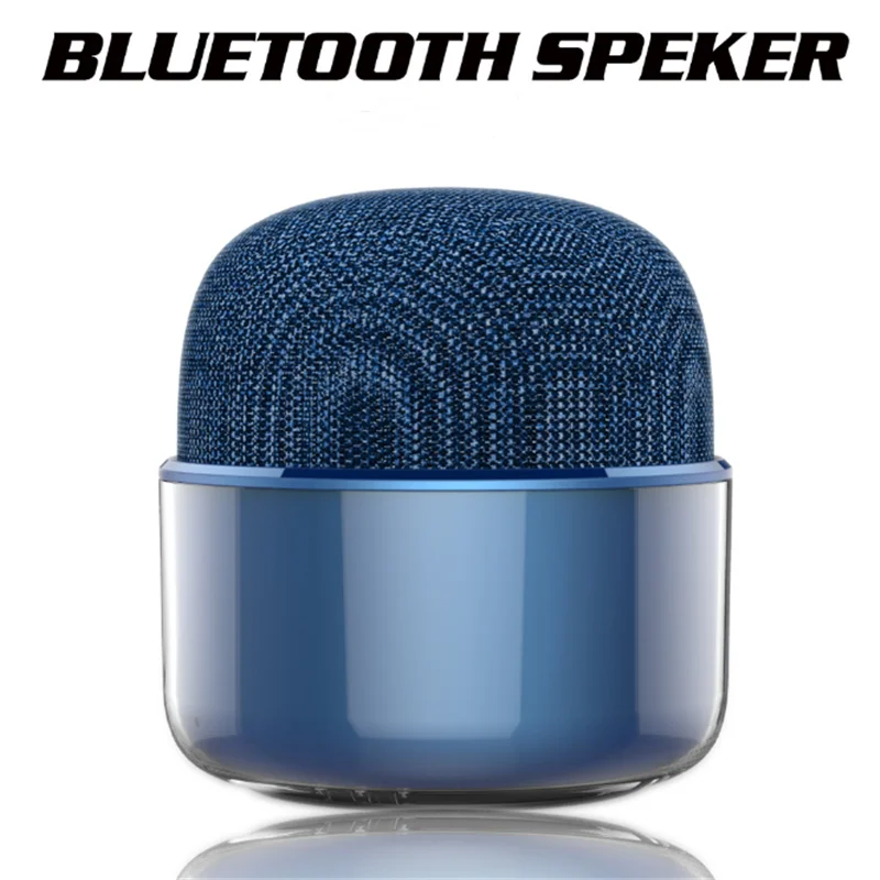 Мини беспроводной Bluetooth динамик s круговой ткани портативный микрофон Форма Сабвуфер Динамик hands-free Звонки, музыка стерео - Цвет: Dark blue