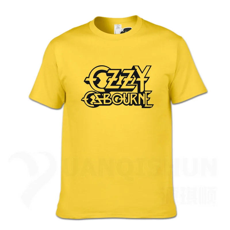 Yellow 2 Новинка, Ozzy osborn, летние футболки, 16 цветов, мужские брендовые хип-хоп футболки с коротким рукавом, на заказ, с принтом Ozzy, панк-рок, футболки, Топ - Цвет: Yellow 2