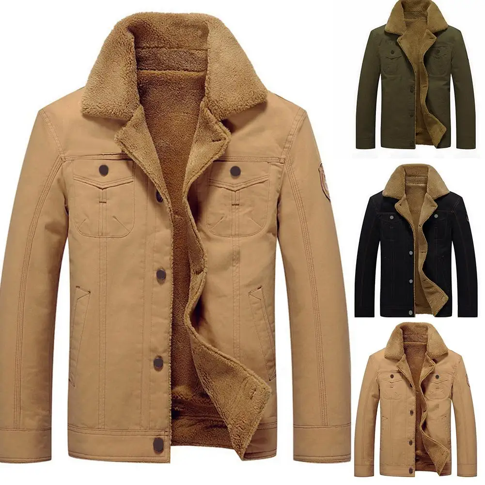 

Jacket Male Overcoat Casual Solid Mens Jackets Autumn Winter Casual Coats Stand Collar Slim Suede Lamb Sportswear Bomber Jackets