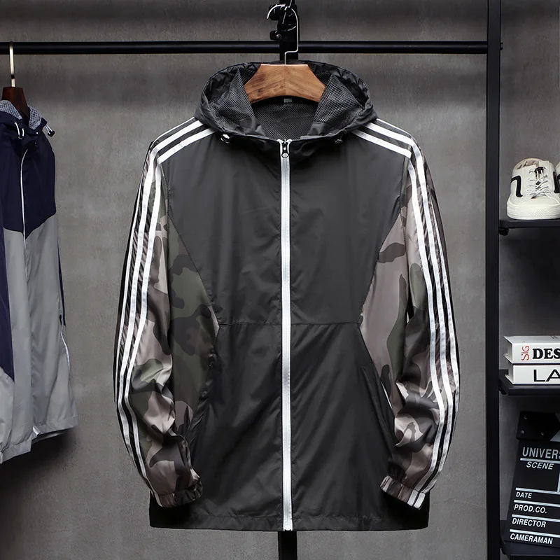 

2020 Spring And Summer Sports Hooded Thin Casual Coat Color Block Sports Wind Shield Sale 19791