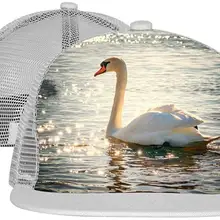 Белые перья Лебедь унисекс модный принт надувной с сеткой