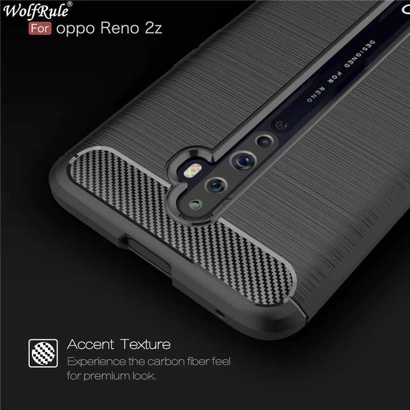 For Capas Oppo Reno 2Z Case Shockproof Bumper Carbon Fiber Coque Cover Phone 2 Z Fundas |