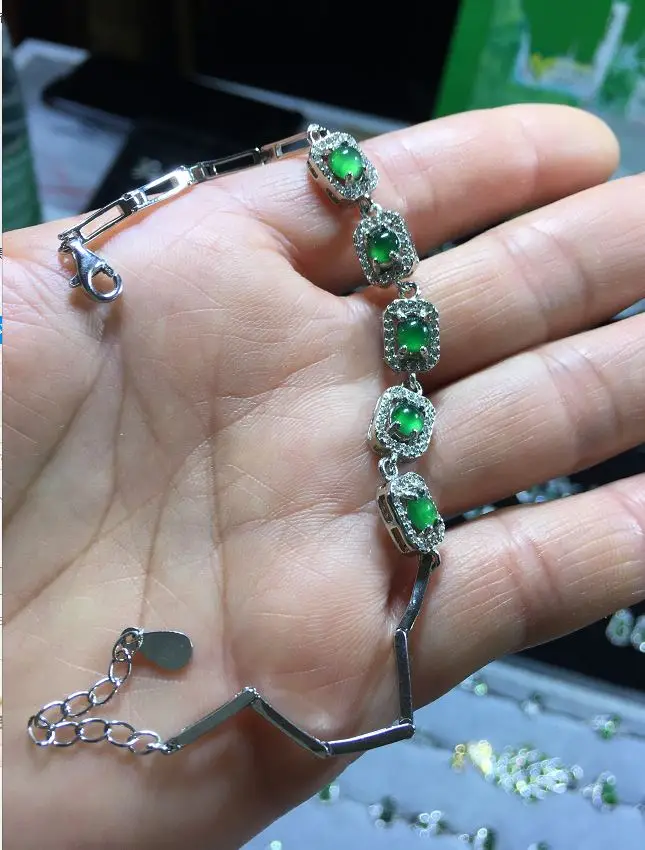 Natural Myanmar jade bracelet handmade with 925 sterling silver bracelets  for women bangles 925 bracelets for women|Bracelets & Bangles| - AliExpress