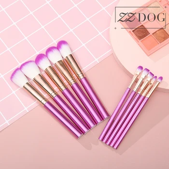 

ZZDOG Makeup-Brushes Set Portable 5 Big 5 Small Laser-Handle Beauty Tools Kit For Eyeshadow Powder Foundation Cosmetic New