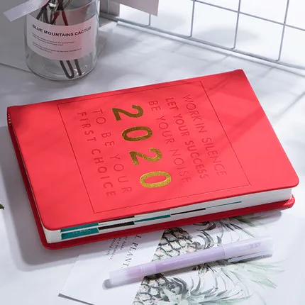 A5 Creative Kawaii Girl Agenda Planner Organizer Notebook Soft Thicken Daily Weekly Diary Journal Stationery Gift Supplies - Цвет: Red