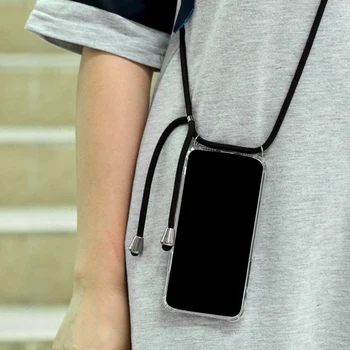 

Lanyard Transparent TPU Phone Case Crossbody Necklace Cord Lanyards with Rope for iphone 6 7 8 plus X XR XS Max Protective Case