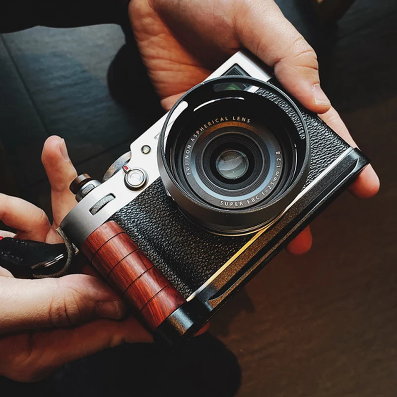 Handmade Wood Hand Grip Quick Release L Plate Bracket For Fuji X100V