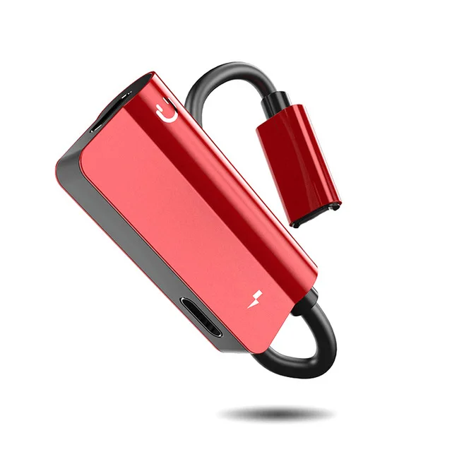 red Двойной 2 в 1 для lightning Jack для наушников аудио адаптер IOS 12,3 для iPhone XR X 8 7 Plus XS Max наушники AUX зарядный кабель - Цвет: red