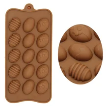 

15 Holes Easter Eggs Chocolate Molds Silicone Form Cake Molds Bakeware Baking Dish High Temperature Kitchen Cake Accessories