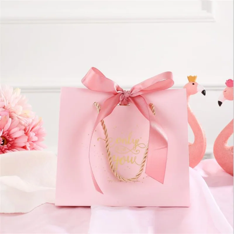 Pink 20 шт./лот высококлассные европейские творческие конфеты мешок французский свадебный подарок коробка с лентой пакет день рождения любимые пакеты - Цвет: Pink