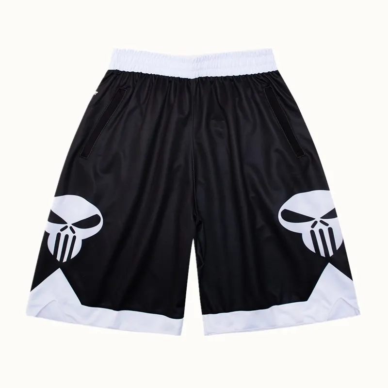 Bone Collector Street Basketball Shorts Wicking Breathable Streetball Men's Sports Training Warm-up Athletic Pants Skeleton Skul