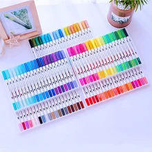 

Art Markers Watercolor Fineliner Brush Pen Dual Tip 12/24/36/48 Colors Set for Drawing Painting Calligraphy Manga Art Supplies
