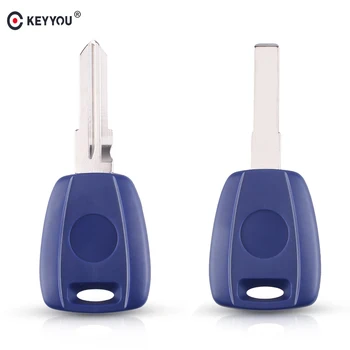 

KEYYOU 20X Car Key Shell Case For Fiat 500 Ducato Bravo Transponder SIP22/GT15R Uncut Blade Key Blue Blank Case Replacement