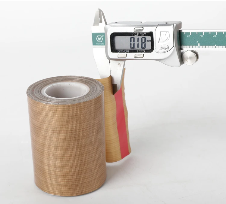 Anti-sticky  High Temperature Tape Heat Resistance PTFE Coated Fiberglass Fabric Silicone Adhesive Cloth 4